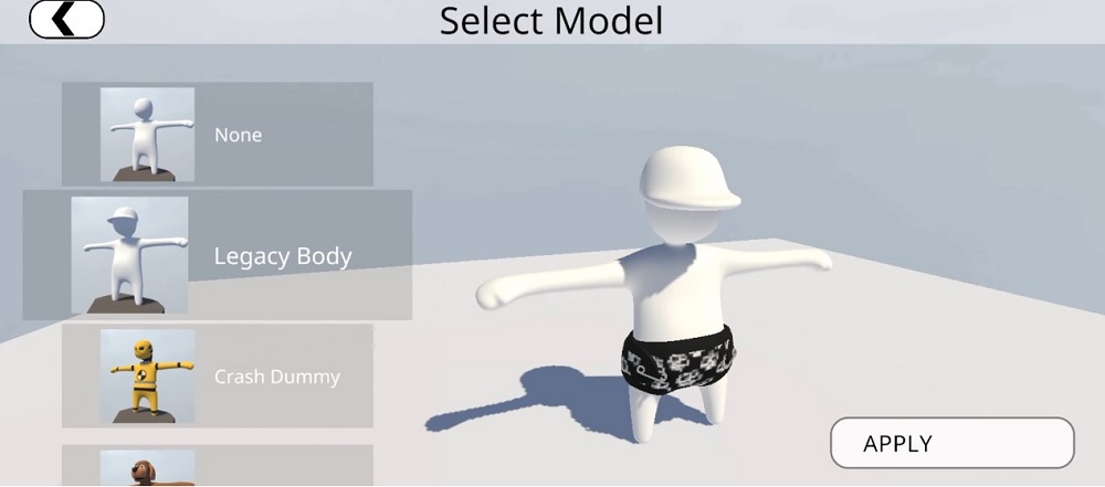 Character customization in Human Fall Flat APK