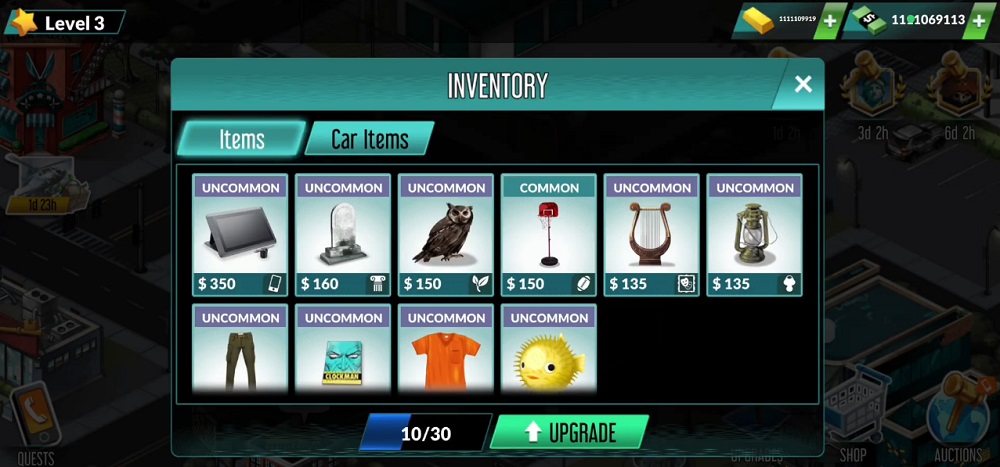 Items included in Bid Wars 2 MOD APK