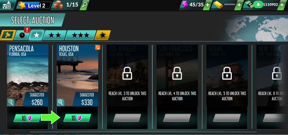 Auction Options in Bid Wars 2 MOD APK