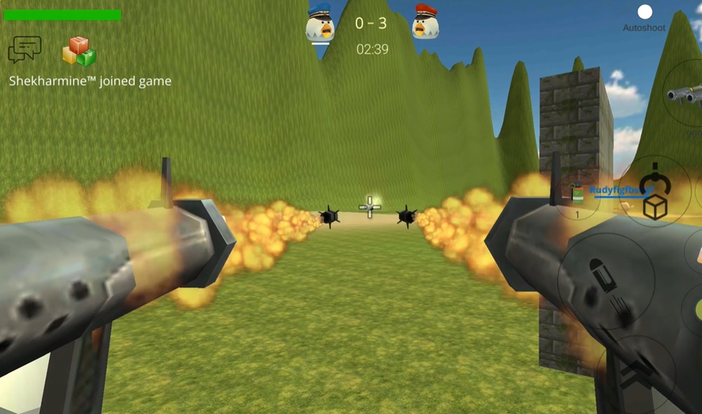 Finish off other enemies with devastating weapons in Chicken Gun MOD APK.