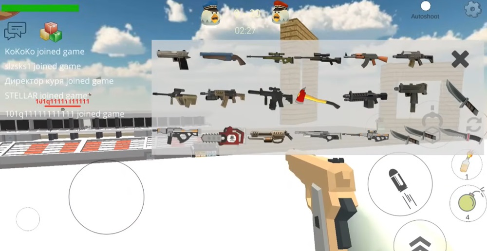 Choose for yourself the most advanced weapons in Chicken Gun MOD APK.