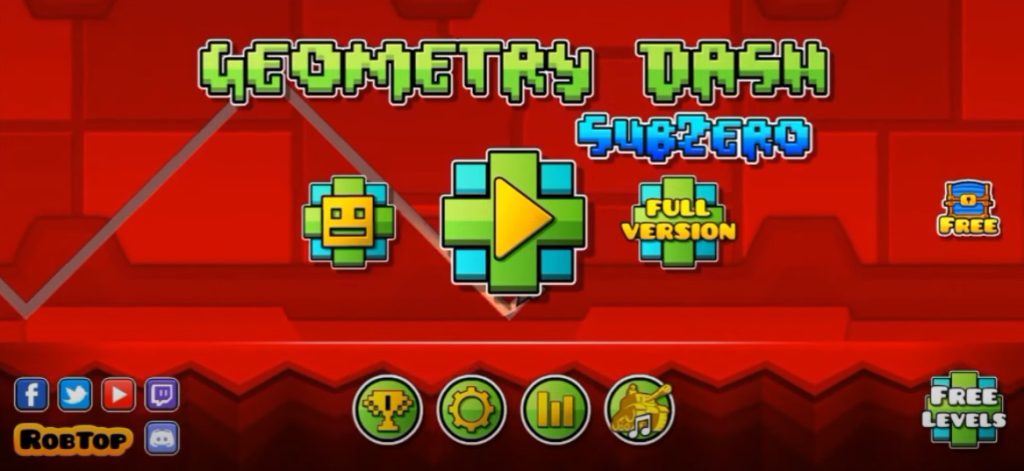 Geometry Dash SubZero Menu chính