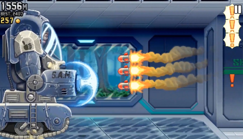 Drive your own robot with destructive power in Jetpack Joyride MOD APK.