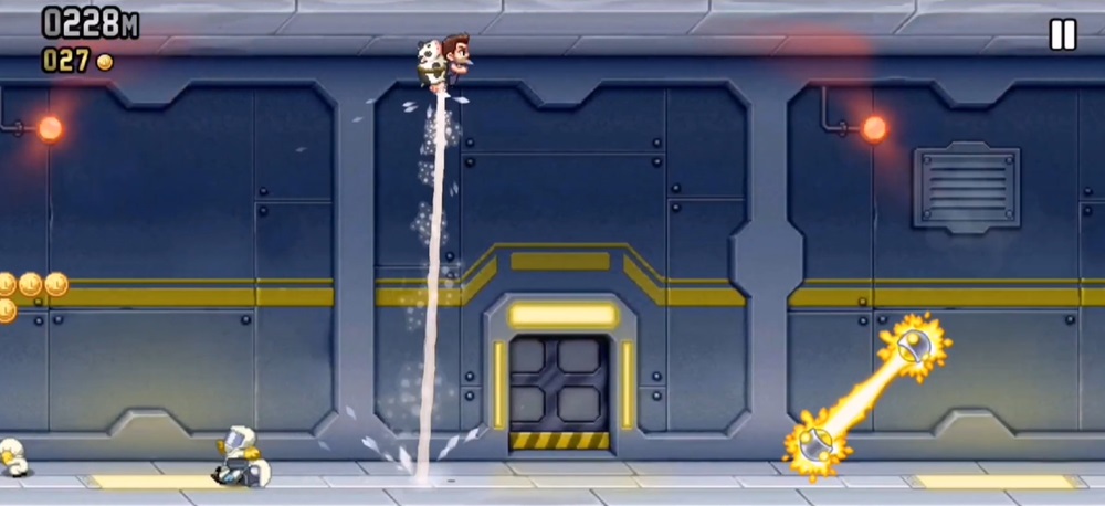 Carry rocket engines with special thrust in Jetpack Joyride MOD APK.