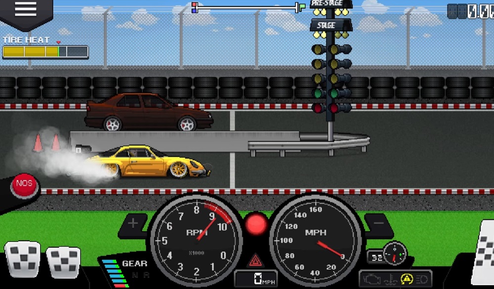 Start the race to win and get components in Pixel Car Racer MOD APK