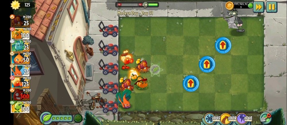 Fight to protect the garden until the last minute in Plants Vs Zombies 2 MOD APK