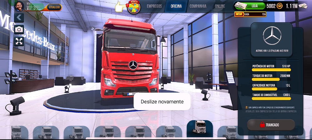 Choose the truck you want in Truck Simulator Ultimate MOD APK