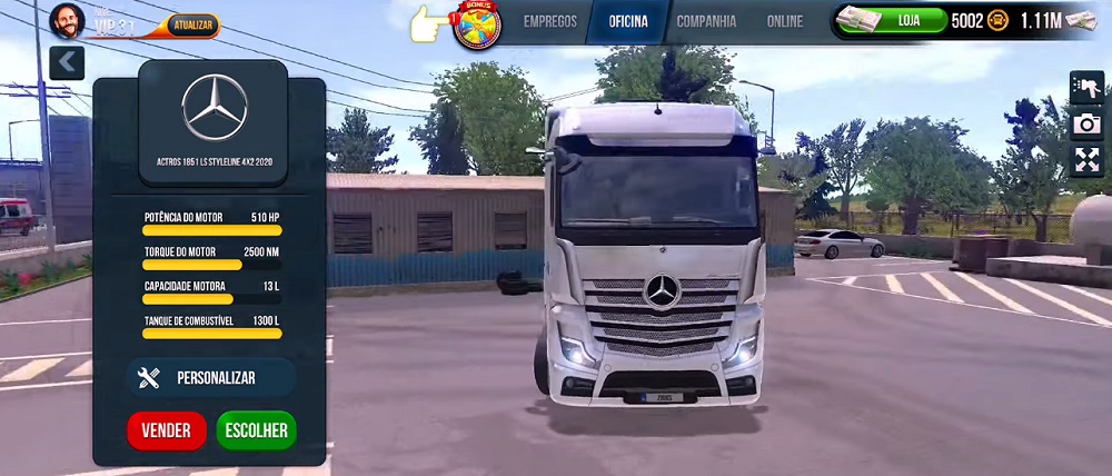 Tùy chỉnh xe tải trong Truck Simulator Ultimate MOD APK