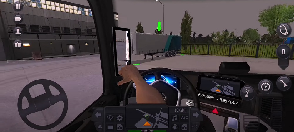 In the cabin full of technology in Truck Simulator Ultimate MOD APK