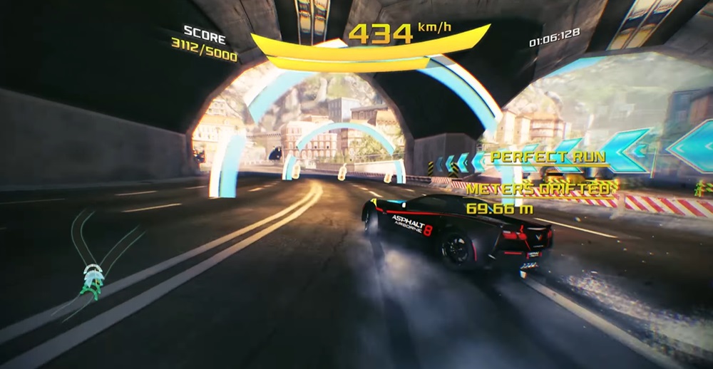 Go through the tracks and eat air tanks to boost your speed in Asphalt 8 - Car Racing Game MOD APK