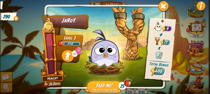 Hatch baby birds from mother bird eggs in Angry Birds 2 MOD APK