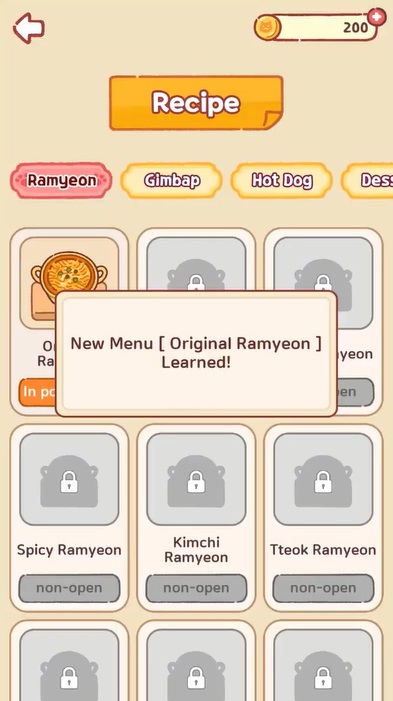 Những công thức nấu ăn đang chờ bạn khám phá trong Cat Restaurant: Korean Food MOD APK