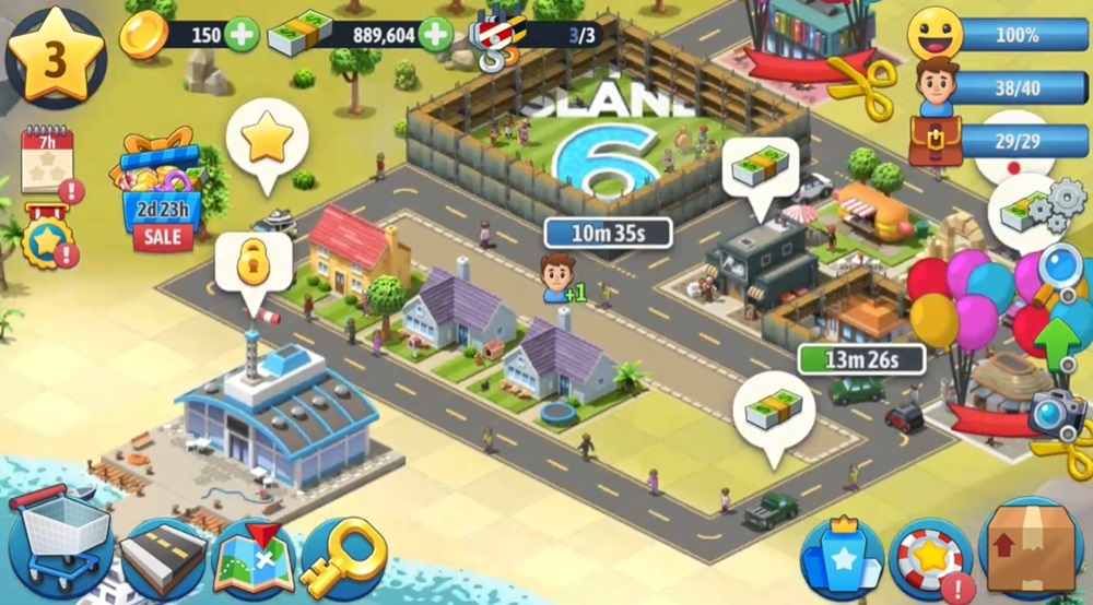 Population increases rapidly due to the development of the city in City Island 6: Building Life MOD APK