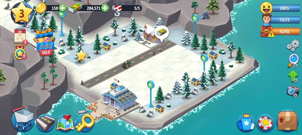 Start with a deserted island, with few inhabitants in City Island 6: Building Life MOD APK