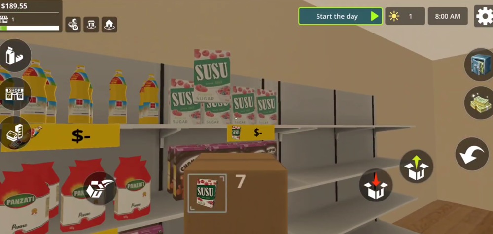 Stack shelves in City Shop Simulator MOD APK