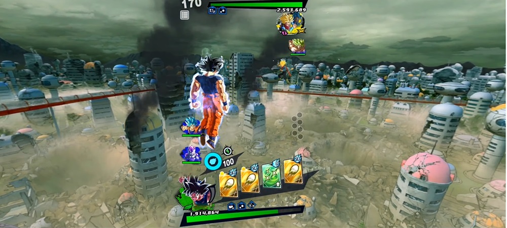 Use cards to use skills in DRAGON BALL LEGENDS MOD APK