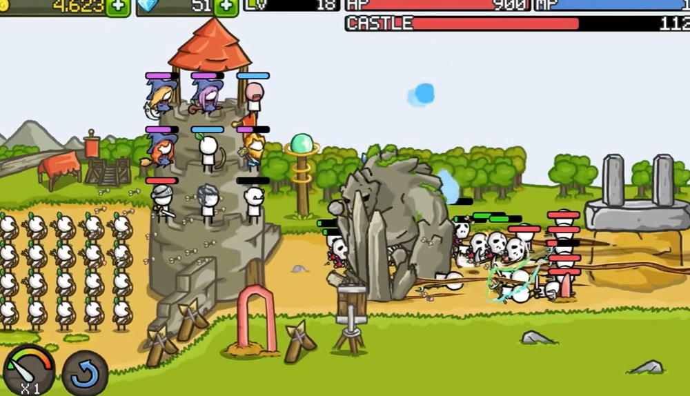 Defend the castle against the giant monsters in Grow Castle - Tower Defense MOD APK