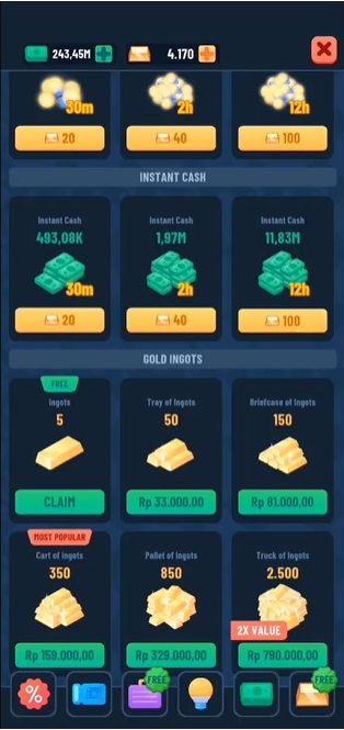 Trải nghiệm cảm giác làm người giàu có trong Idle Bank Tycoon MOD APK
