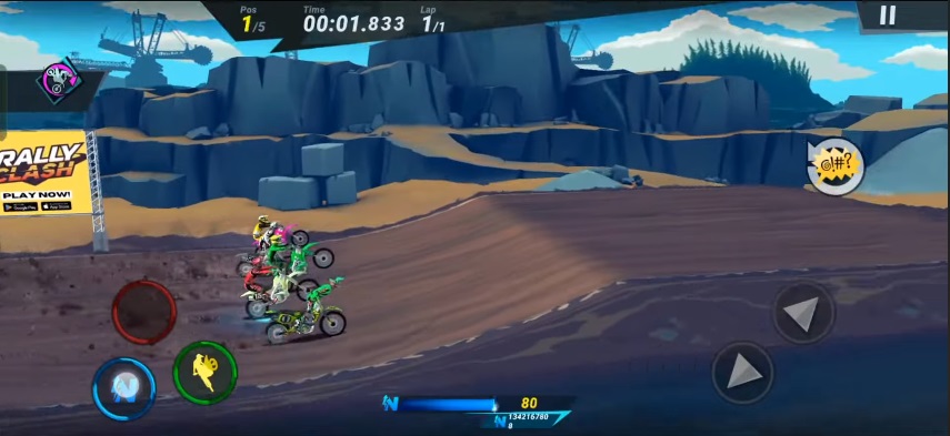 Race for rankings with opponents in Mad Skills Motocross 3 MOD APK