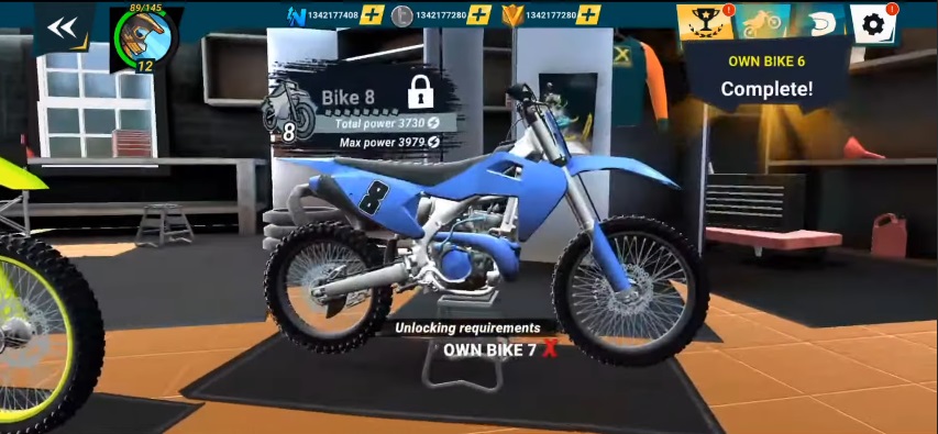 Choose the motorcycle you want in Mad Skills Motocross 3 MOD APK