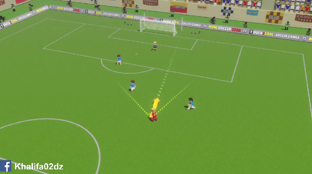 Control the keys in Mini Soccer Star MOD APK to watch the path of the ball.