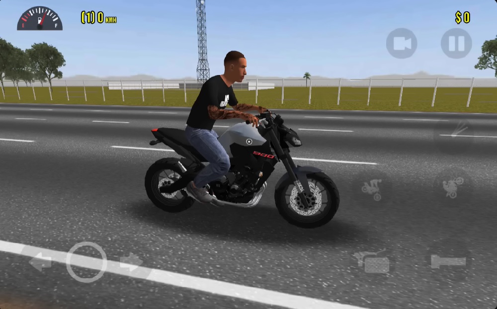 Driving a motorbike around the city