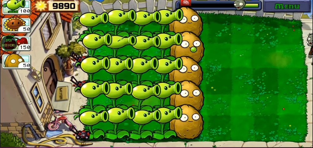 Lên cấp độ mới để ở khóa vũ khí mạnh nhất trong Plants vs Zombies  MOD APK