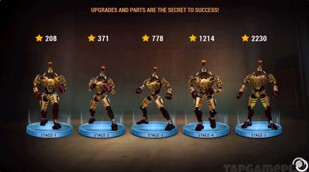 Nâng cấp cao hơn cho robot trong Real Steel Boxing Champions MOD APK