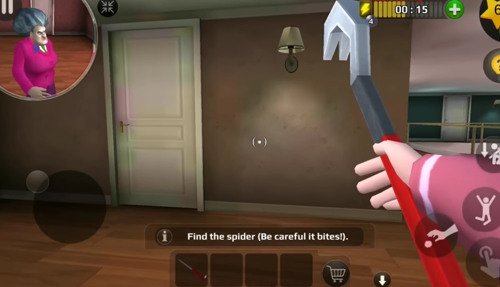 Find spiders to get revenge on her father in Scary Teacher 3D MOD APK