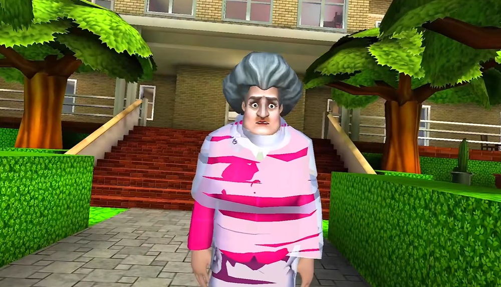 Tie her up with a revenge in Scary Teacher 3D MOD APK