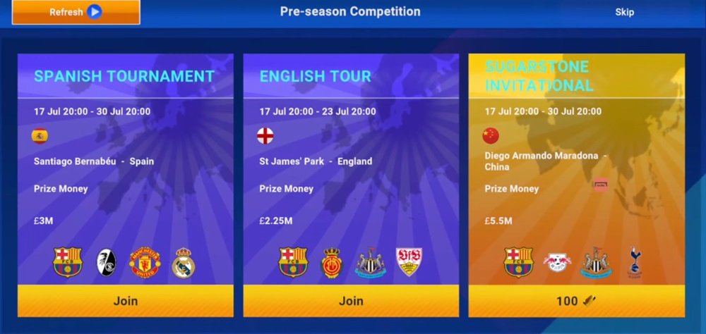 Participate in tournaments in Soccer Manager 2025 MOD APK