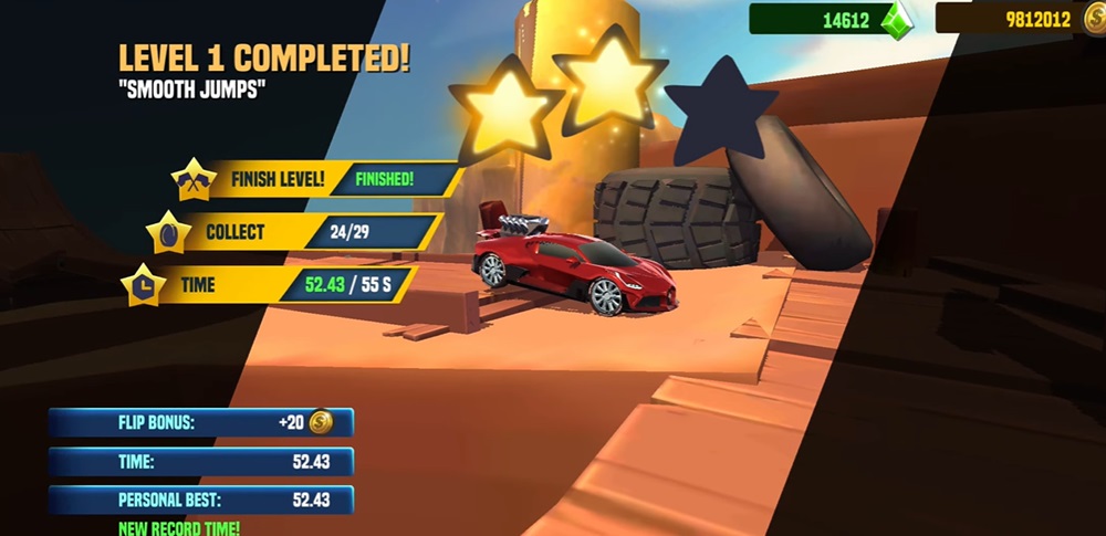 Rewards to receive gold coins in Stunt Car Extreme MOD APK