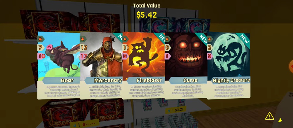 Mở ra những tấm thẻ đặc biệt khác nhau trong TCG Card Store Simulator 3D MOD APK