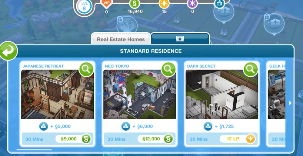 Mua những căn nhà trong  The Sims FreePlay MOD APK 