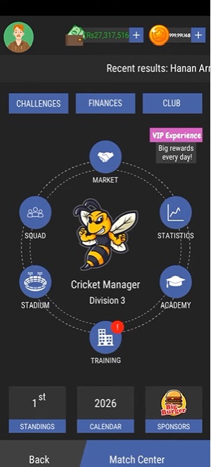 Xây dựng sân vận động trong Wicket Cricket Manager MOD APK