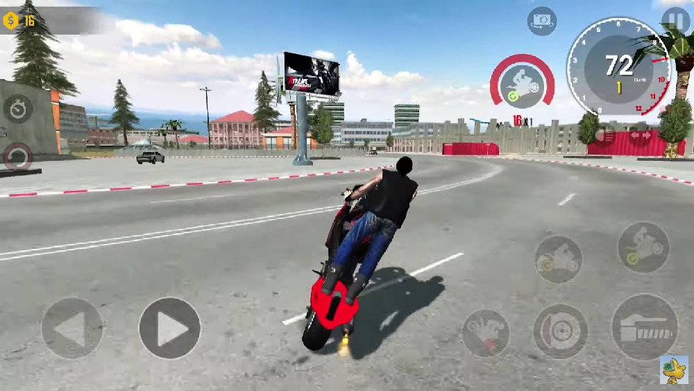 Thể hiện đẳng cấp vừa đứng vừa lái xe trong Xtreme Motorbikes MOD APK.