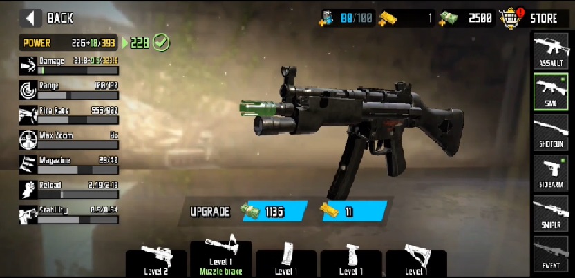 All gun parts can be upgraded in Zombie Sniper War 3 MOD APK