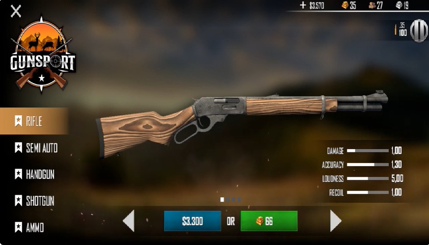 There are many shotguns with different looks and uses in American Marksman MOD APK