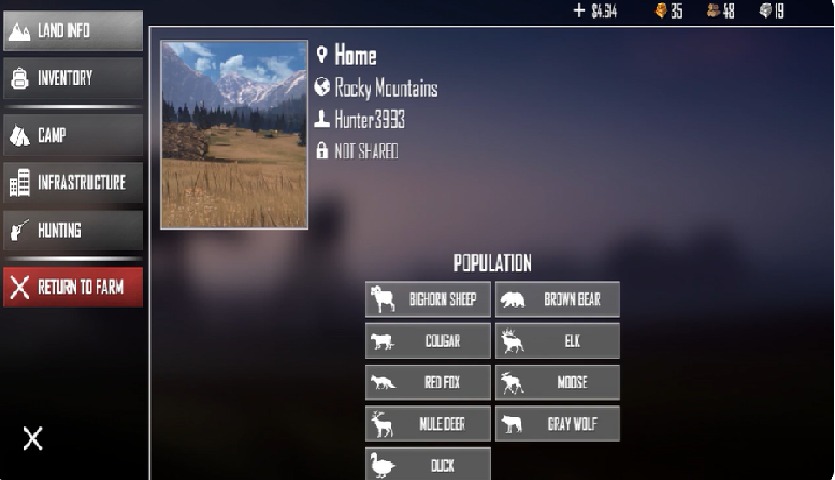 There are many maps and a variety of animals in American Marksman MOD APK