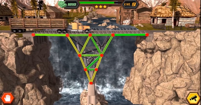 Build bridges in different terrains in Bridge Construction Simulator MOD APK