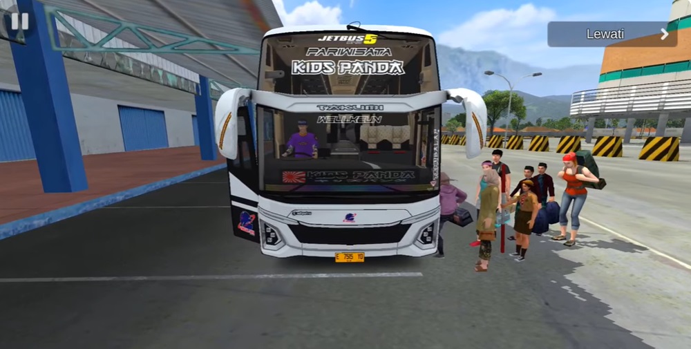 Stop and pick up passengers in Bus Simulator Indonesia MOD APK