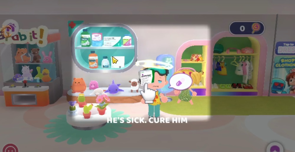 Cho bệnh nhận uống thuốc trong Chibi Hospital Stories MOD APK