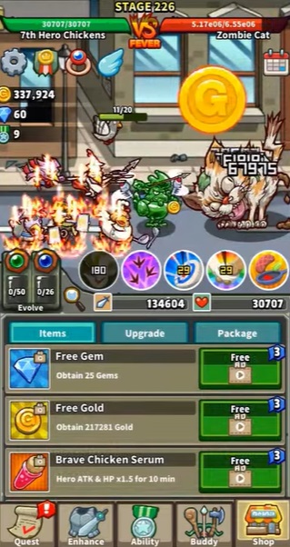 Nâng cao kỹ năng, kết hợp cùng đồng đội tiêu diệt thây ma có sức mạnh lớn trong Chickens VS Zombies MOD APK 