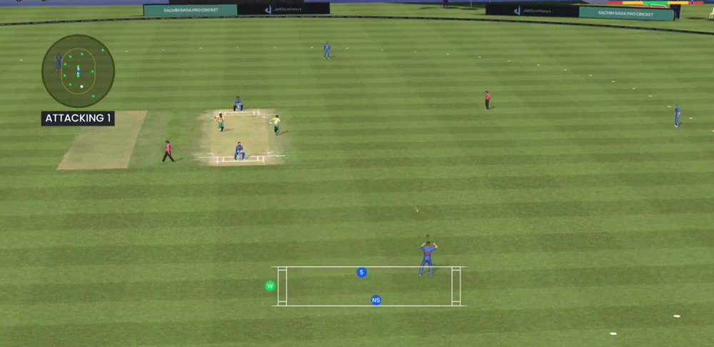 Full view of the field in Cricket Game: Sachin Saga Pro MOD APK