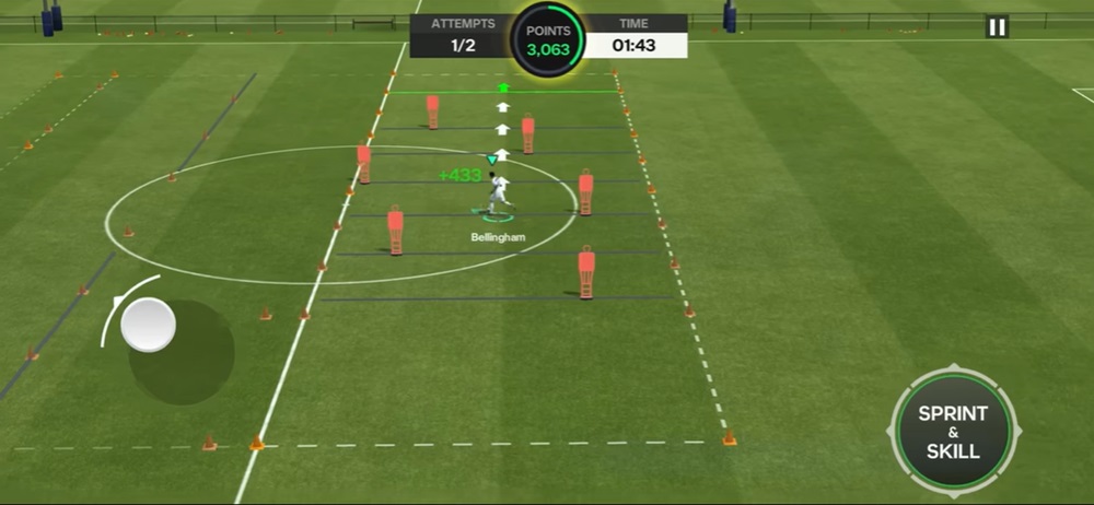 Participate in skill training in EA SPORTS FC Mobile Soccer MOD APK 