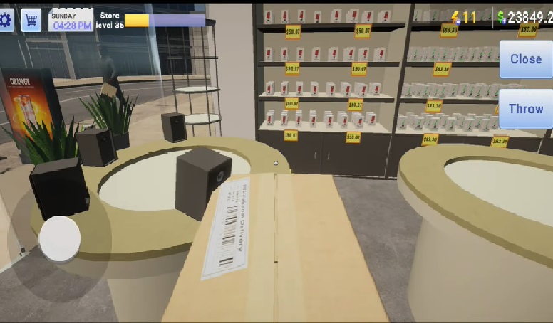 Xắp xếp các mặt hàng điện tử lên kệ  trong  Electronics Store Simulator 3D MOD APK