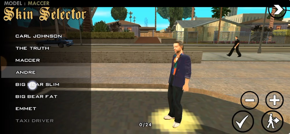 Choose any character you want in GTA: San Andreas MOD APK