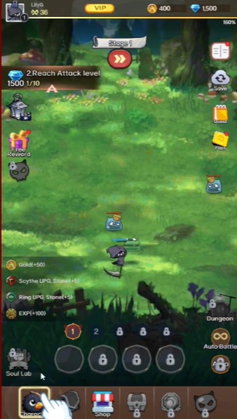 Đi săn các linh hồn trong Grim Reaper : Idle RPG MOD APK