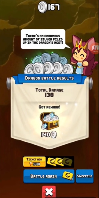 The rewards that players will receive when they win in Idle Legend of Cats MOD APK