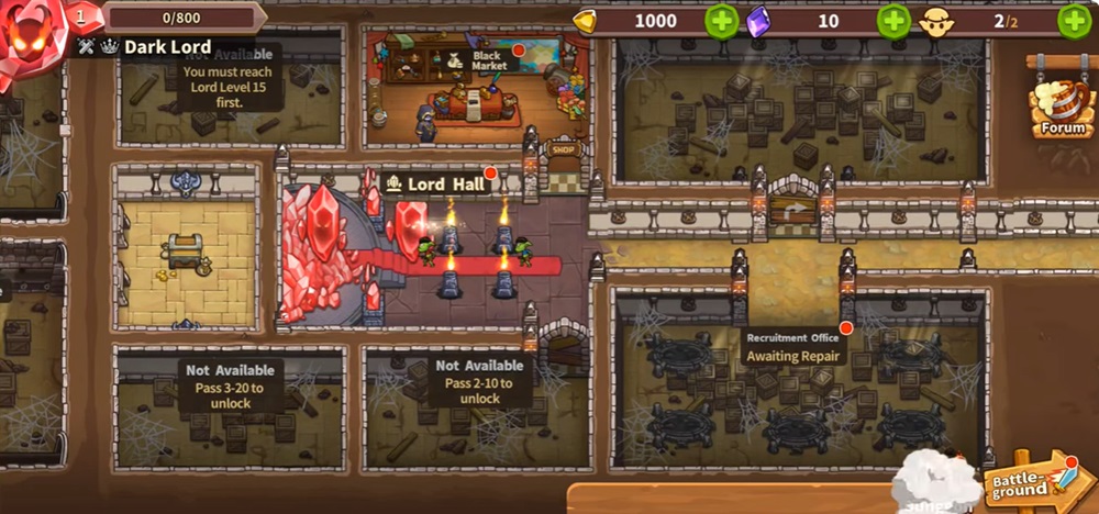 Build a dungeon system in Idle Legion MOD APK